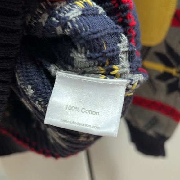 Hanna Andersson Winter Snowflake Print Sweater Boys - Size 120 (US 6/7) - Picture 4 of 7